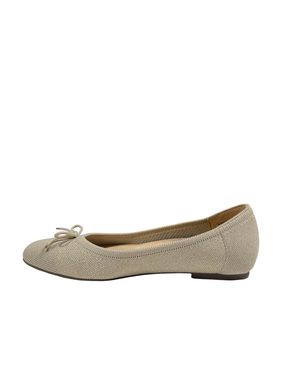 Vionic Klara Knit Ballet Flats Womens Sz 6 oatmeal Shimmer Comfort Orthotic Bow - Picture 4 of 11